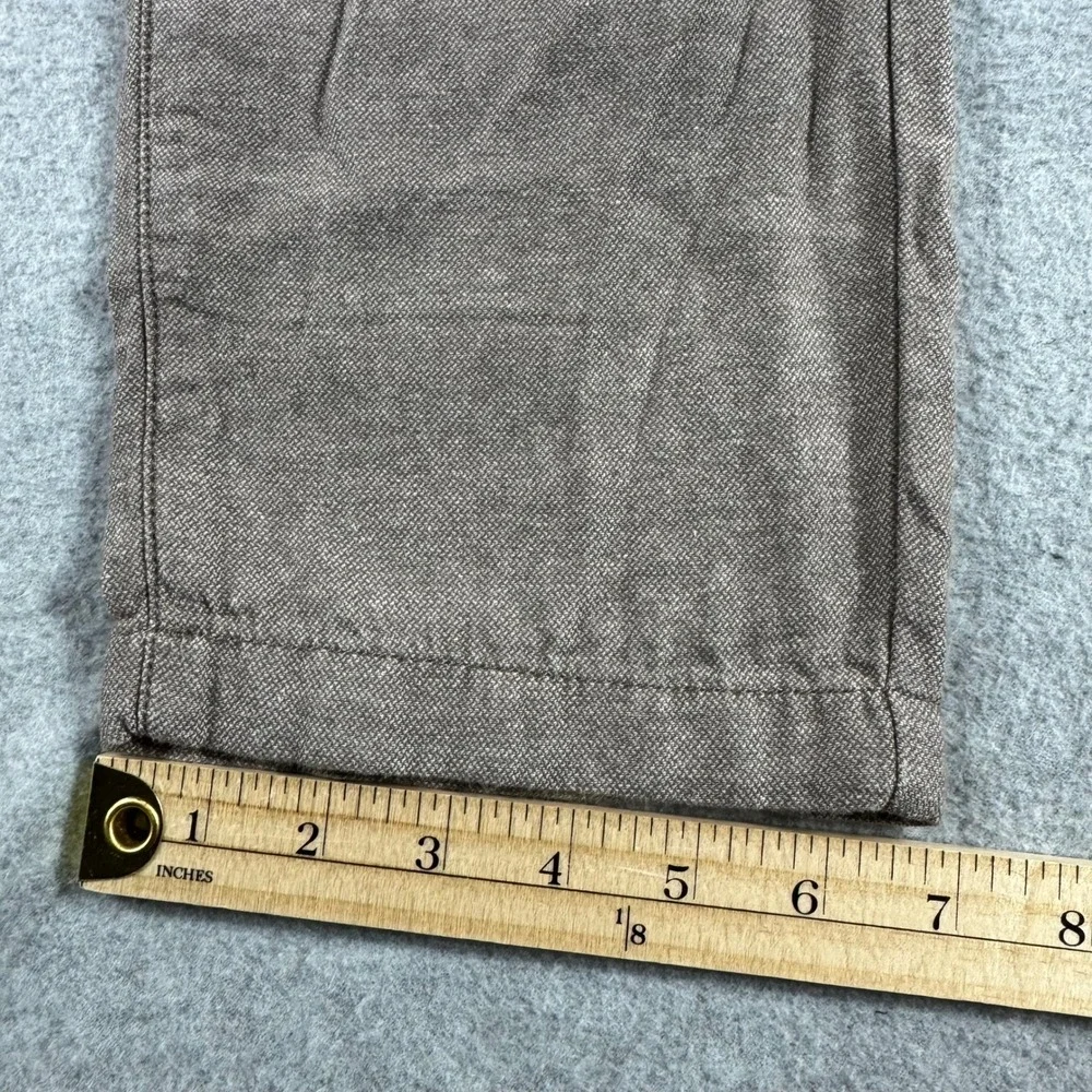Banana Republic Athletic Pants Mens 34x32 Brown Linen Blend Elastic Waist Chinos
